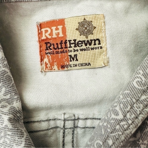 Ruff Hewn Womens Long Sleeve Gray White Full Zip Jacket Size M - Picture 8 of 9